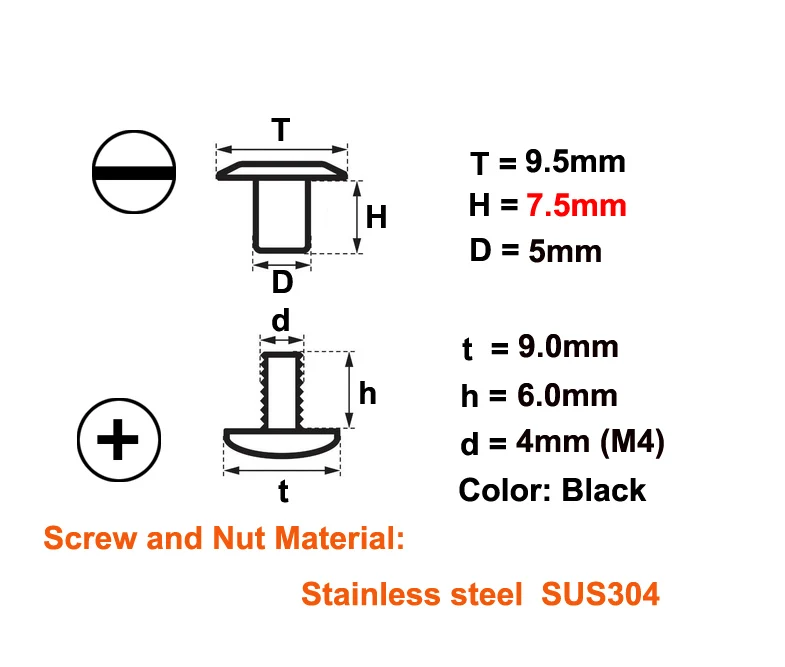 50pcs/lot,Kydex Holster Chicago SUS304 screw knife scabbard screw Tek lok buckle for 5mm hole Handicraft accessories