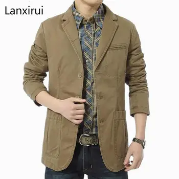 

Brand High Quality Autumn Winter Men Casual Blazer Men 'S Cotton Suit Jacket Slim Fit Men 'S Classic Safari Blazer For Male