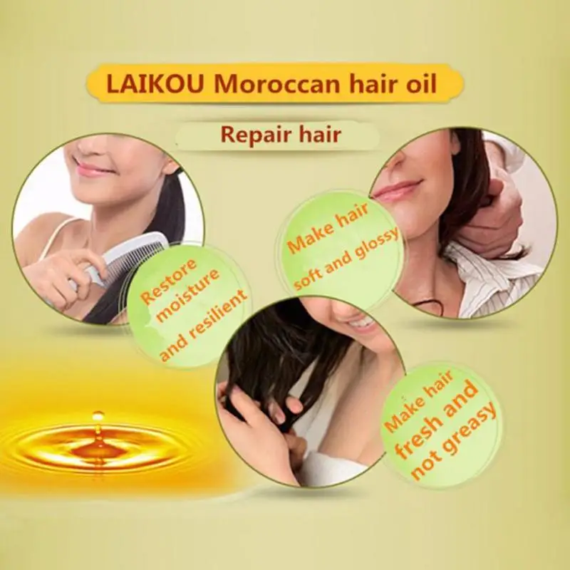 Pure Moroccan Argan Oil Care Hair & Scalp Treatment Moisturizing Hair Easily Absorbed Oils Increase the Gloss Repair Hair