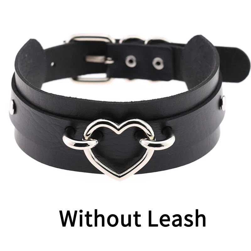 black without leash Сексуальный панк-чокер, кожаный чокер, связывание, косплей, готическое украшение для женщин, готическое ожерелье, аксессуары Harajuku - Окраска металла: black without leash
