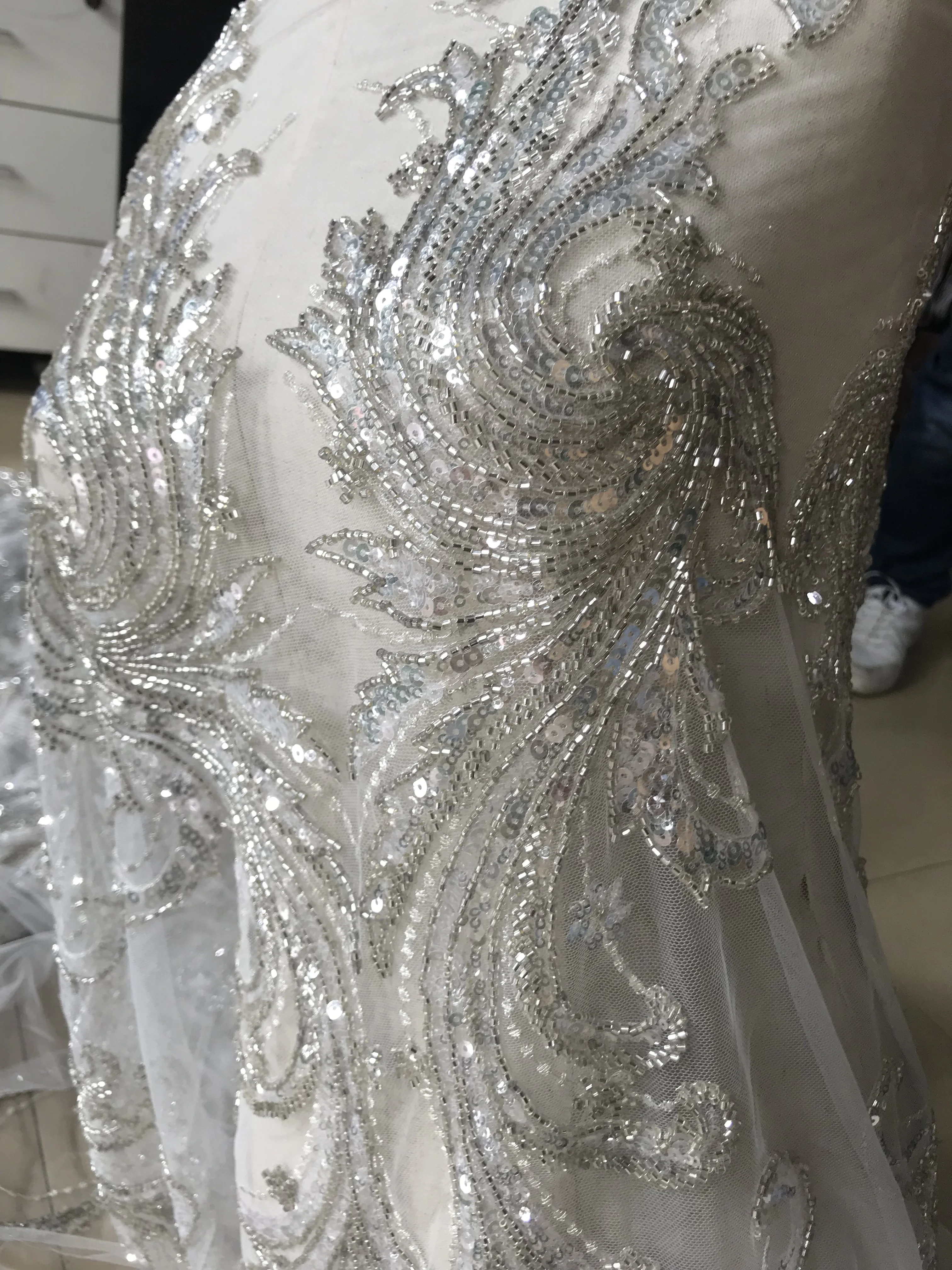 Jolin 12.6812 горячая Распродажа африканская блестящая кружевная ткань tessel fringel