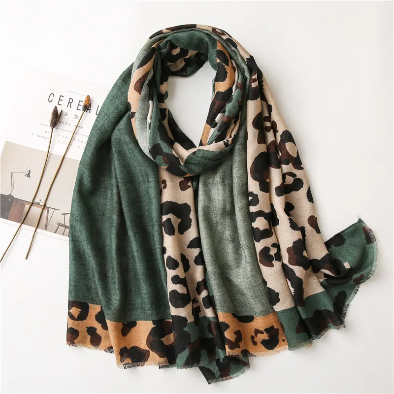 

Leopard Print Women Fashion Scarf Lady Wrap Pashmina Stole Bufandas Muslim Hijab Ethnic Cashew Floral Tassel Viscose Shawl