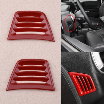 

ABS Red Dashboard Side Air Outlet Vent Cover Frame Decorative Trim Fit for Jeep Wrangler JK 2011 2012 2013 2014 2015 2016 2017