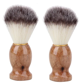 

2Pcs Badger Hair Men'S Shaving Brush Salon Men Facial Beard Cleaning Appliance Shave Tool Razor Brush with Wood Handle for Men