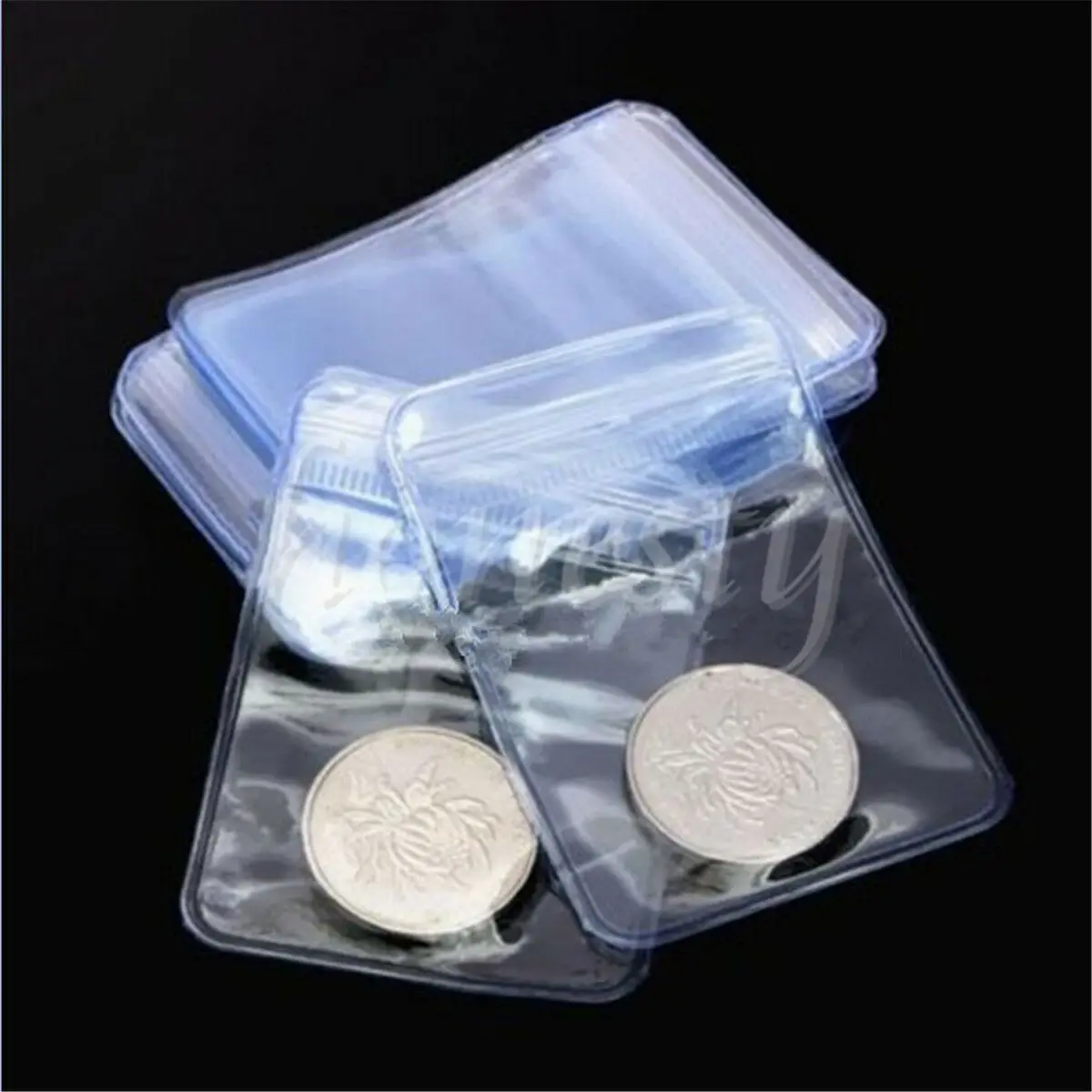 3 Size Plastic Protective Coin Wallets Storage Envelopes Case/Bag Clear PVC new 