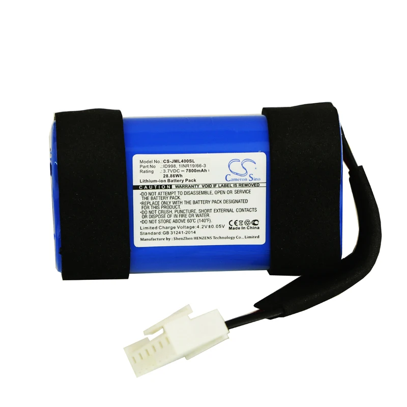 Cameron Sino For JBL 1INR19/66-3 Charge 4,Charge 4BLK,Charge 4J 7800mAh / 28.86Wh