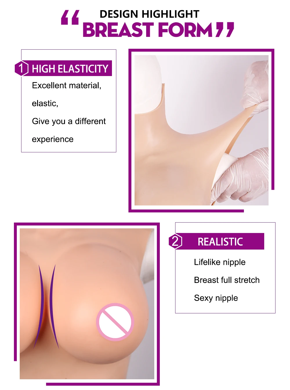 EYUNG Top quality E Cup Realistic Silicone Breast Form Artificial Boobs Enhancer Crossdresser chest for man shemale Trandsgender (3)