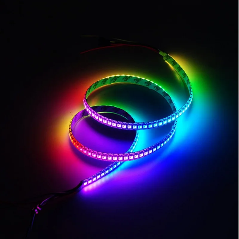 

1M 2M 5V Individually Addressable Smart RGB Led Strip WS2812B 2812b LED Pixel Strip Light Black/White PCB 144leds/m Full Color