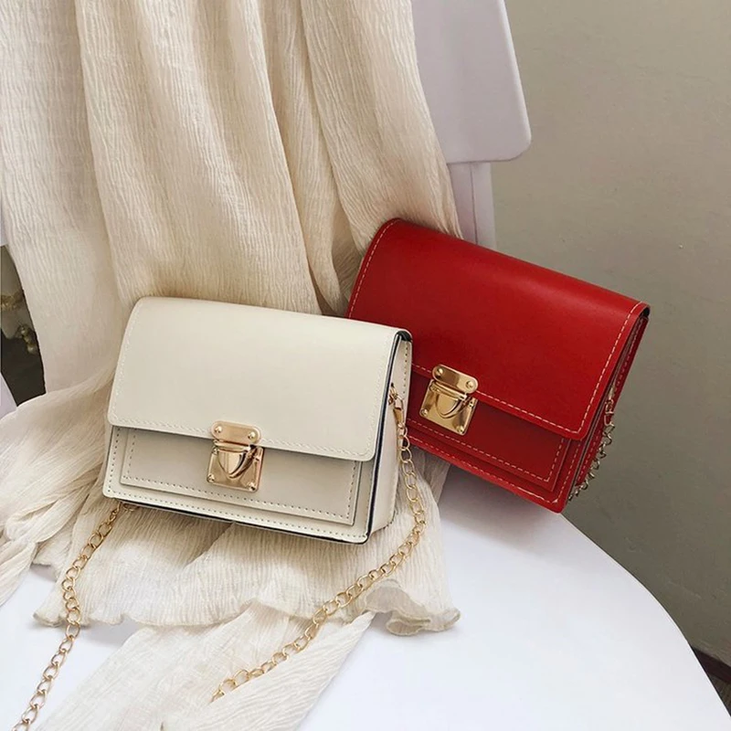 

2019 new small square bag female Korean version of the tide lock mini bag fashion wild shoulder bag Messenger bag