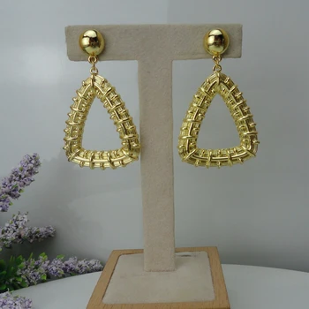

Yuminglai 24K Dubai Gold Earrings Italian Earrings for Women FHK8619
