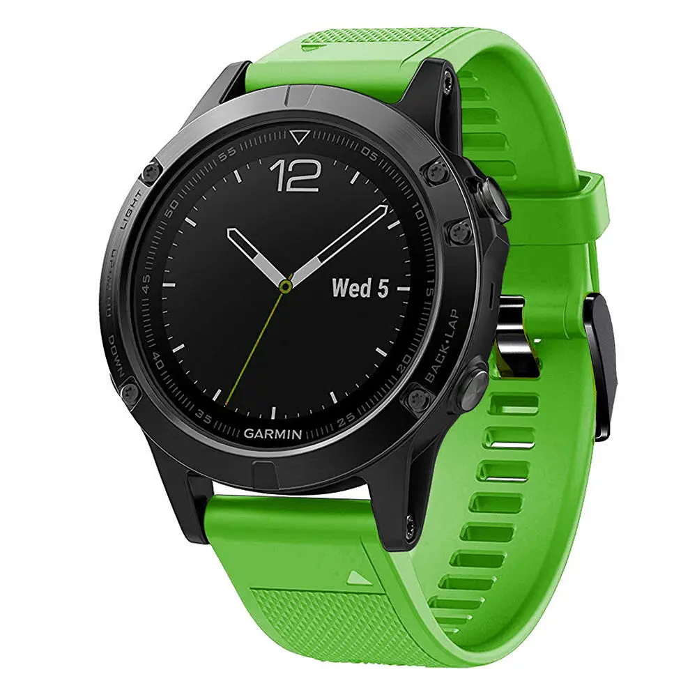 Силиконовый ремешок для часов 26 22 20 мм быстросъемный ремешок для часов Garmin Fenix 6X6 S 6 5X5 Plus S60 часы Easyfit наручные часы - Цвет: Grass green