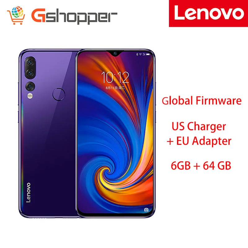 Blue CN 64GB Мобильный телефон lenovo Z5s с глобальной прошивкой, 6 ГБ, 64 ГБ/128 ГБ, с функцией распознавания лица, восьмиядерным процессором Snapdragon 710, 6,3 дюйма, Android P, тройная задняя камера, смартфон - Цвет: Blue CN 64GB