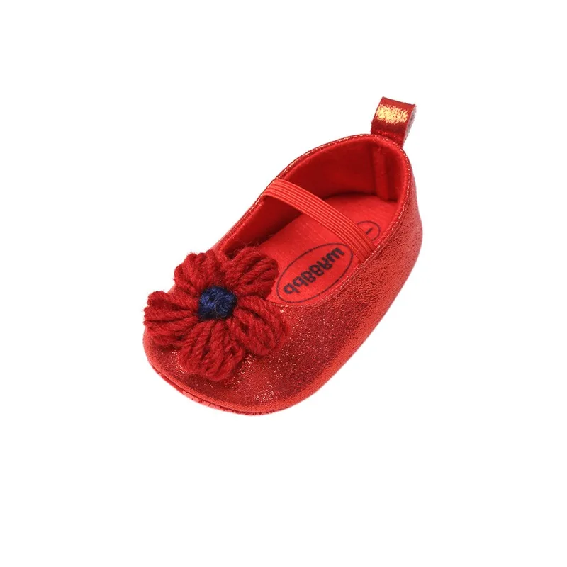 Spring Princess Autumn Flower Shoes Baby Sweet Kids Girls Anti-skid PU Children Shallow First Walkers Shoes 0-18M