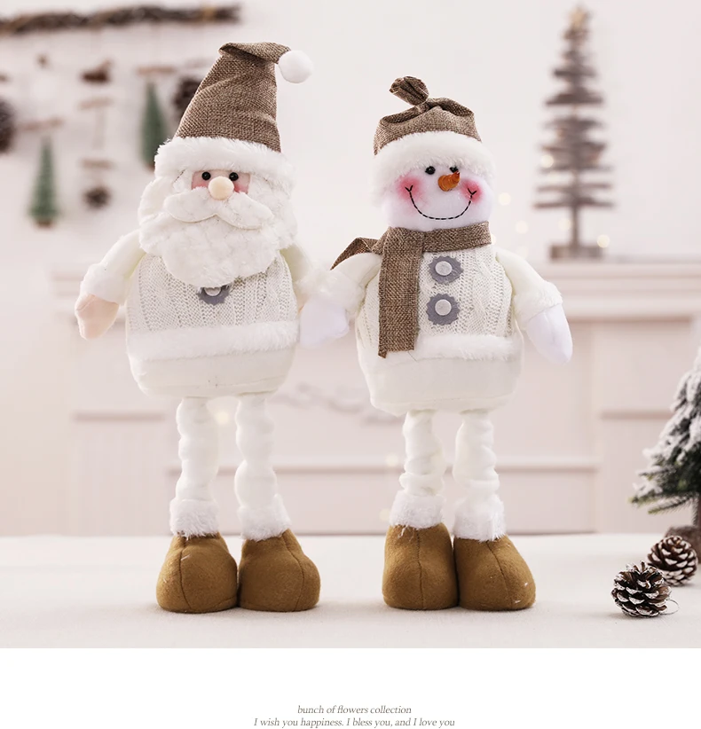 Санта Клаус Снеговик Рождественские куклы выдвижной стоящий Navidad игрушка фигурка Дети Рождественские украшения для подарков для дома
