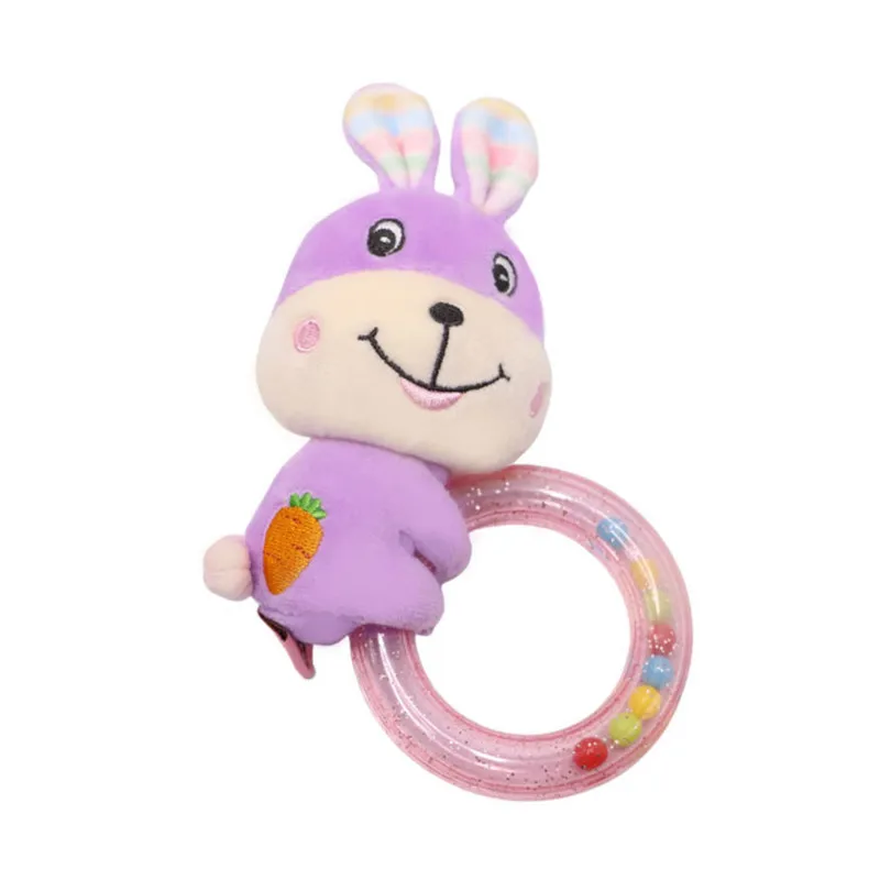 Rabbit Cute Baby Rattle Toys Rabbit Plush Baby Cartoon Animal Bed Toys for 0-12 Months Educational Baby Rattle Toy Rabbit Hand Bells - Цвет: Rabbit