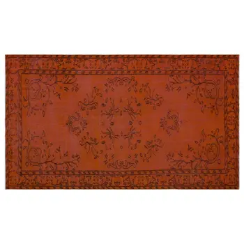 

Handmade Orange Vintage Overdyed Turkish Area Rug 153x257 Cm-5'0''X8'5''