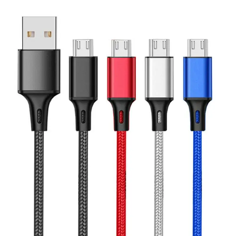 Нейлоновый Кабель Micro-USB в оплетке 1 м/2 м/3 м Синхронизация данных USB кабель зарядного устройства для samsung htc huawei Xiaomi Tablet Android USB кабели для телефонов