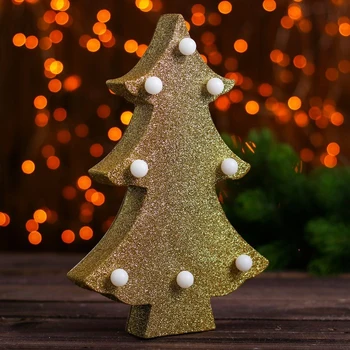 

Christmas decor with lighting "Christmas tree" gold 4 × 14 × 21 cm