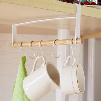 

Hook Household Decoration Cup Rack Under Japanese Iron Art Cabinet Towel Receives Nail-Free Punch-Free Wooden Suspension Rack