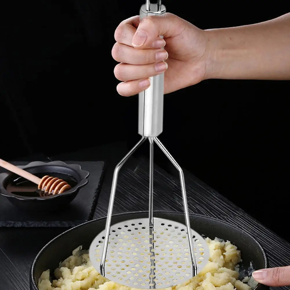 

Stainless Steel Potato Masher Ricer Puree Garlic Presser Wavy Shape Vegetable Fruit Crush Pressure Tool Kitchen Accessories L35