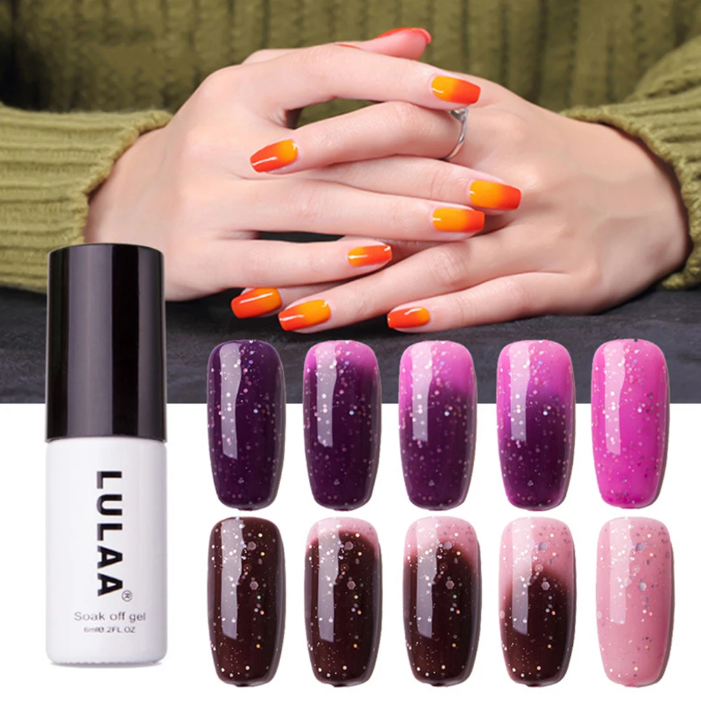 Одноцветный лак для ногтей меняющий Цвет Блестящий Быстросохнущий маникюрный