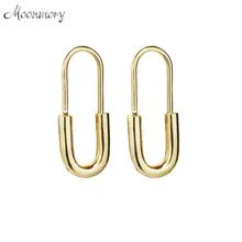 Moonmory, 925 пробы, серебряные, золотые клипсы на сережки-гвоздики, застежка, простые серьги, новинка, Женские аксессуары, роскошные ювелирные изделия