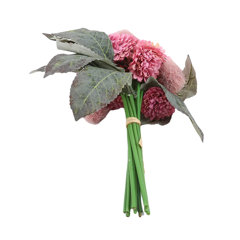 rose Red Искусственный цветок букет держа цветы украшения для вечерние Шелковый Свадебный букет Свадебная Хризантема фестиваль домашний декор - Цвет: rose Red