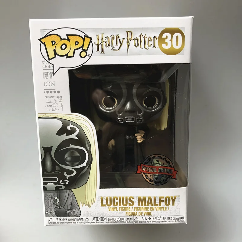 Горячая тема эксклюзивный Funko pop Гарри Поттер-Люциус Малфой маска Пожирателя смерти Виниловая фигурка Коллекционная модель игрушки с оригинальной коробкой