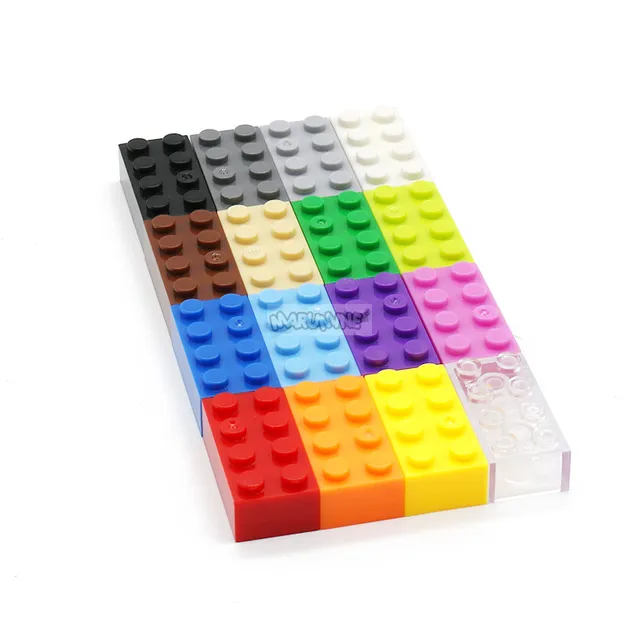 MARUMINE 100PCS 2x4 Dots Cube Standard Bricks Parts MOC Classic Building Blocks Learning Set 3001 Compatible with Other Brand 4