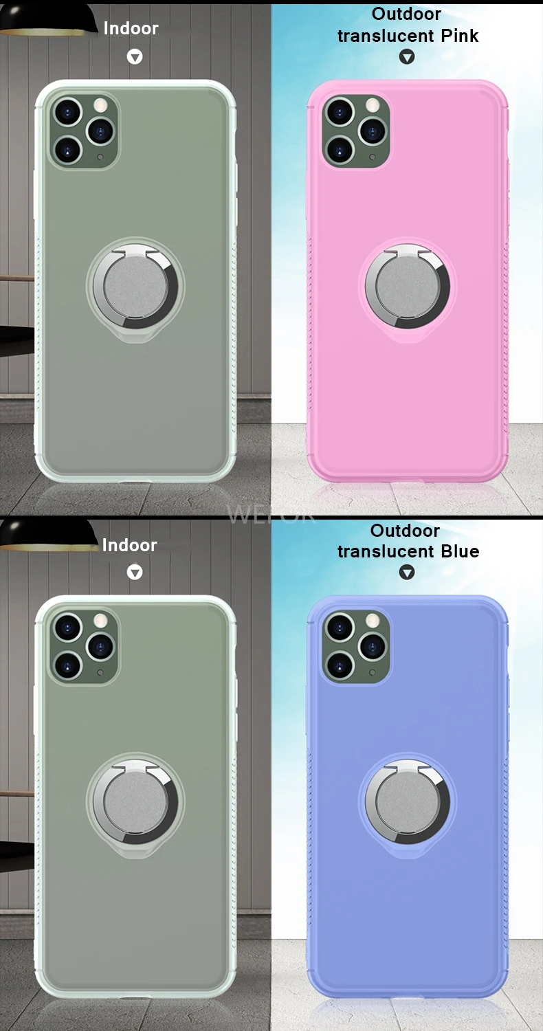 Чехол для iPhone 11 Pro X XR XS MAX 8 7 6 Plus, вращающееся на 360 ° магнитное кольцо на палец, подставка, УФ Обесцвечивающий чехол для телефона s