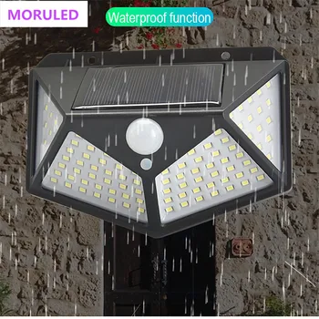 

LED Solar Light Outdoor Solar Lamp PIR Motion Sensor Wall Light Waterproof 100 leds Solar Powered Sunlight for Garden Decoration
