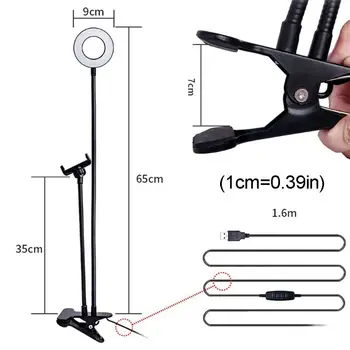 

Selfie Ring Light with Flexible Mobile Phone Holder Lazy Bracket for Live Stream