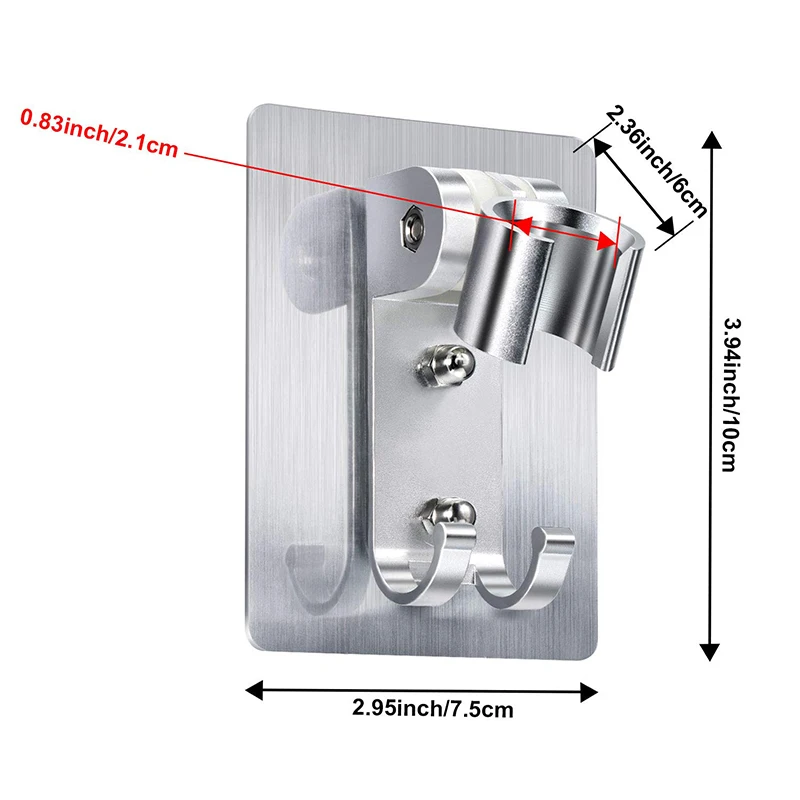 Adhesive Hook bathroom hardware set bathroom hardware accessories ZhangJi No drill Traceless Adjustable Self-adhesive Shower Bracket Rustproof Aluminum Bathroom Accessory