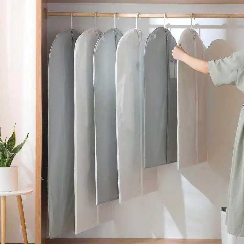 5Pcs/Set Clothes Dust Cover Suit Dress Jacket T-Shirt Coat Idle Storage Bag Dustproof Moisture-Proof Mildew Non-Woven Edging Bag