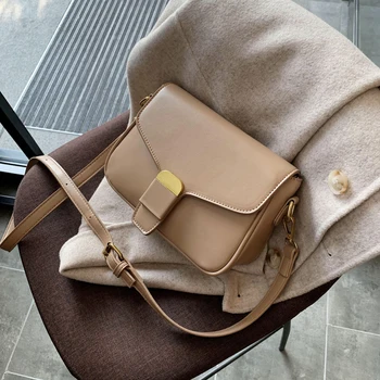 

Vintage Simple Small PU Leather Crossbody Bags for Women 2021 Branded Shoulder Handbags and Purses Trending Lux Hand Bag