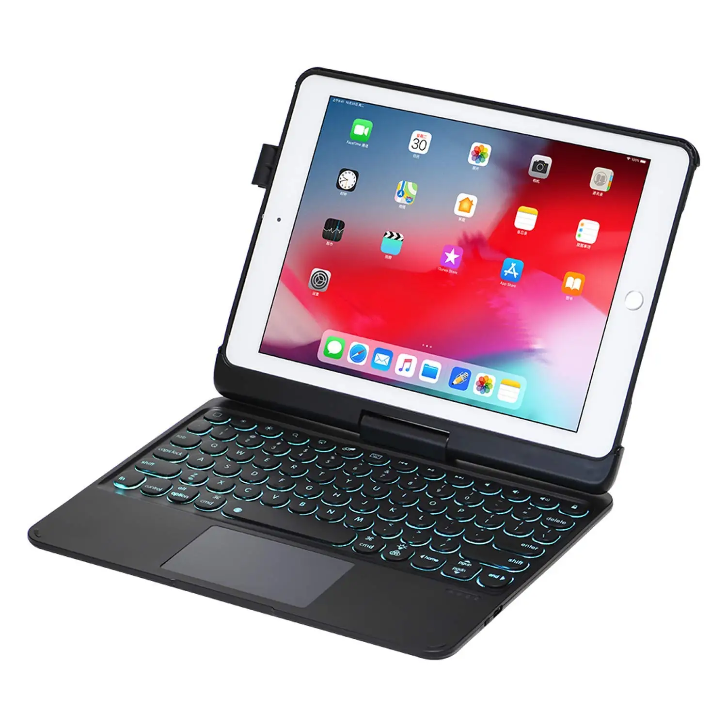 9.7 retroiluminado touchpad teclado capa para ipad