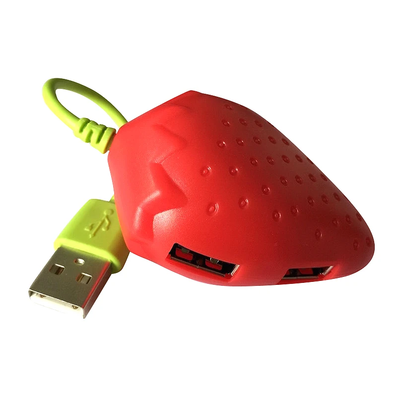 Милый фруктовый стиль в форме клубники 4 порта Usb 2,0 концентратор для ноутбука планшета ПК мыши клавиатуры