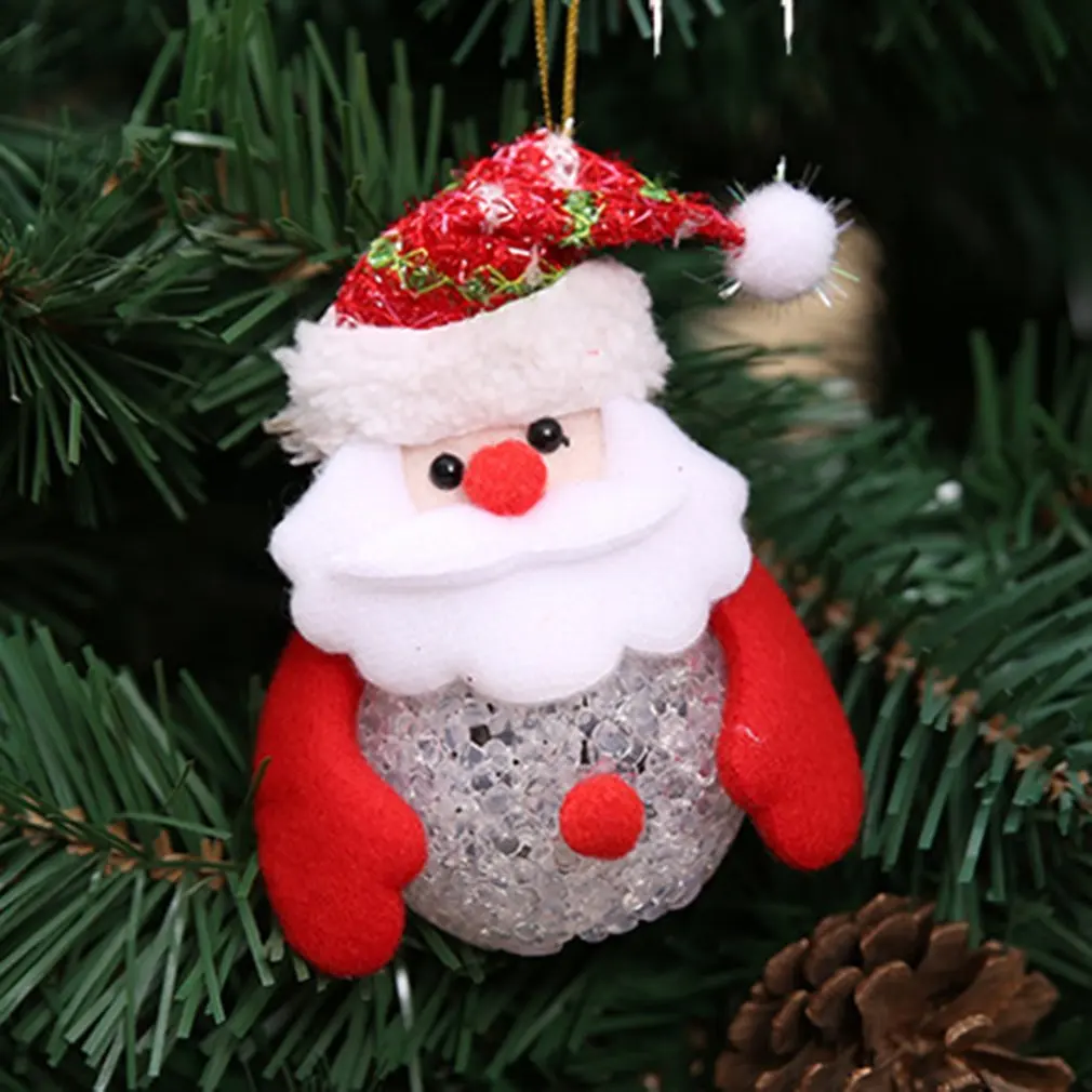 Santa Claus Christmas Glowing Doll Color Light Flash Snowman Bear Crystal Snowman EVA Lights Christmas Decorations - Цвет: Santa Claus