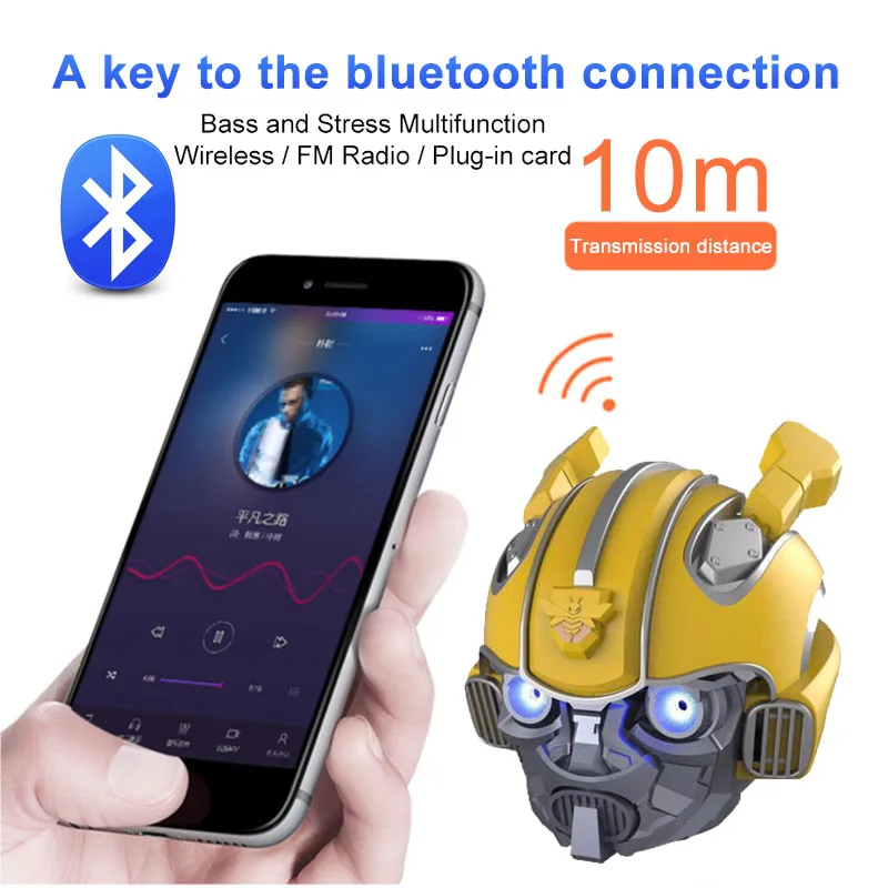 Портативный Шмель шлем Bluetooth беспроводной мини стерео динамик FM радио MP3 TF