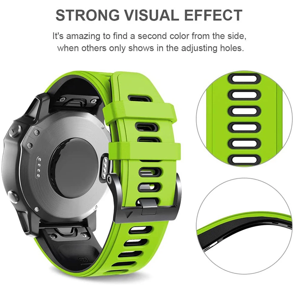 Pulseira para Garmin Pulseira de Pulso para Fenix Jker Quickfit Fenix 6 Pro Silicone Easyfit 6x 5x Mais 3 3hr Relógio 26 22mm - Image 2