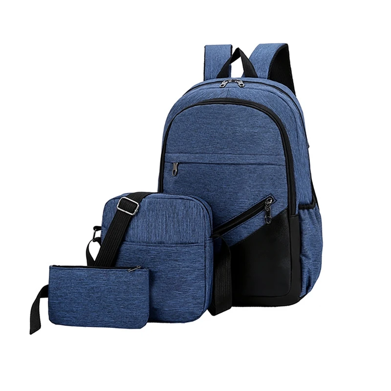 L 3 шт./компл. Для мужчин Для женщин рюкзак ноутбук рюкзак, школьный рюкзак для путешествий и активного отдыха плеча комплекты с сумкой - Цвет: L