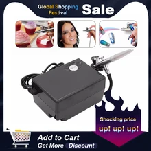 Черный Аэрограф, компрессор, набор, аэрографная ручка, косметика для краски лица, Воздушная кисть для дизайна ногтей, фантастический инструмент для макияжа