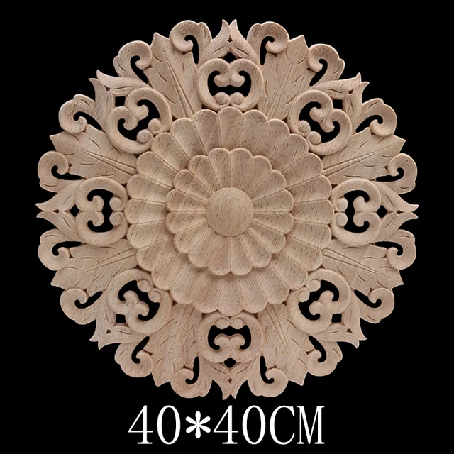 European Retro Floral Rose Wooden Furniture Decoration Accessories Cabinet Wood Decal Wood Craft Wood Applique Onlay Unpainted B136-8