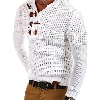 

Hot 2019 Fashion Plus Size Winter Men's Hand Knitted Casual Sweater Hooded Pullover Tops Knitwear Keep Warming Sweaters Male
