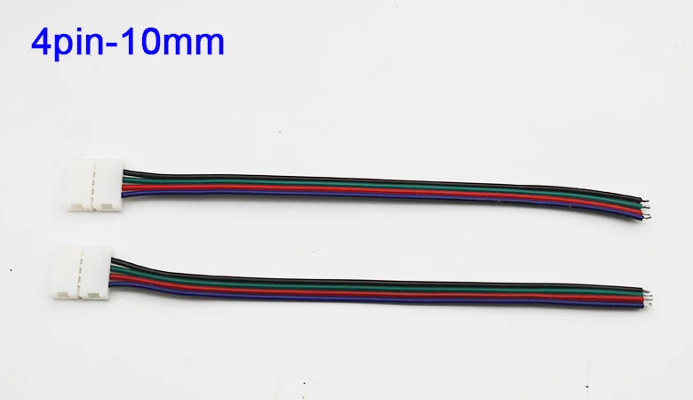 4pin 10mm A 5 шт. 2pin 3pin 4pin 5pin 6pin для сварки Разъем карабин кабель для RGB RGBW rgbww светодиодный полосы света светодиодный светильник лента - Цвет: 4pin 10mm A