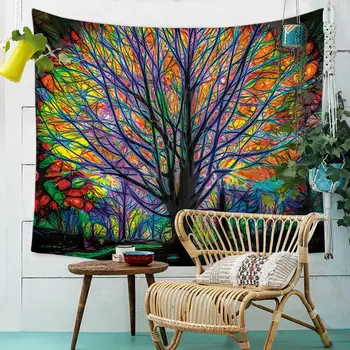 

Wall Hanging Soft Foldable Tapestry Magical Moon Sun Pattern Bedspread Cover Home Living Room Exquisite Wall Decoration
