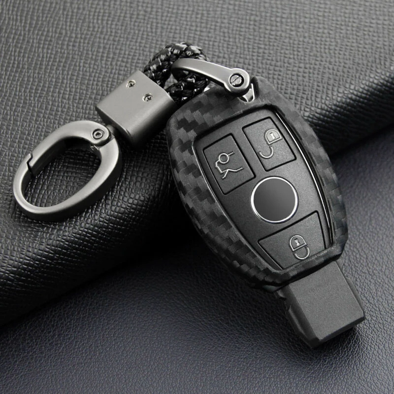 Чехол для смарт-ключа, держатель, аксессуары, защита для Mercedes-Benz, углеродное волокно, автомобильный корпус, чехол, портативный, прочный
