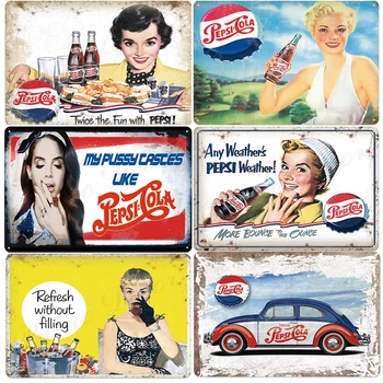 

Cola Vintage Metal Sign Tin Sign Plaque Metal Vintage Retro Signs Wall Decor for Bar Pub Club Man Cave Metal Poster
