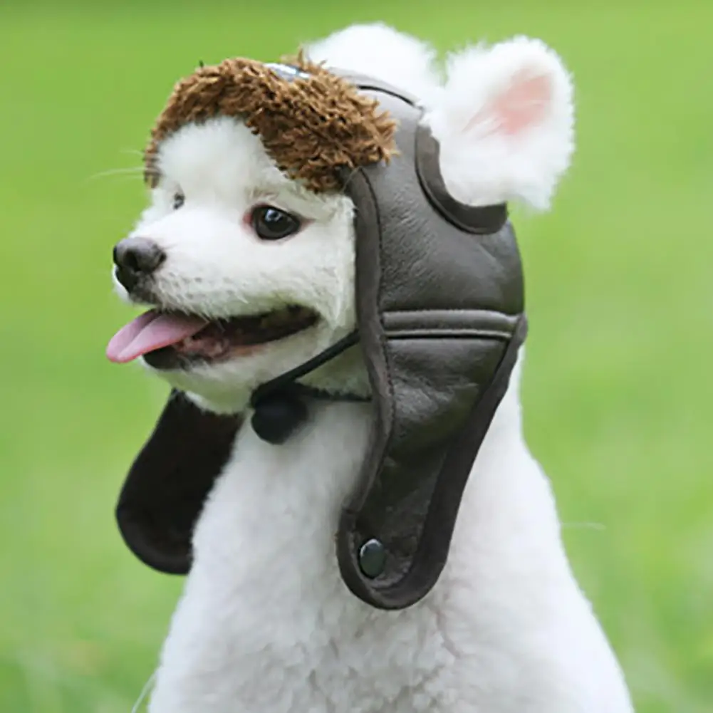 Теплый собачий шлем летчика, кожаная кепка для собаки для больших щенков, шапки для собак, забавная Косплей Шапочка для домашних собак, рождественский подарок для собак