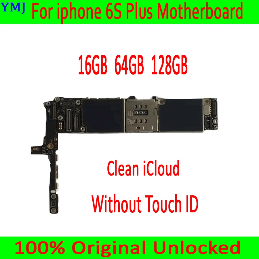 Без Touch ID для материнской платы iPhone 6S Plus, оригинальная разблокированная материнская плата для iPhone 6S Plus с системой IOS, с полным чипом